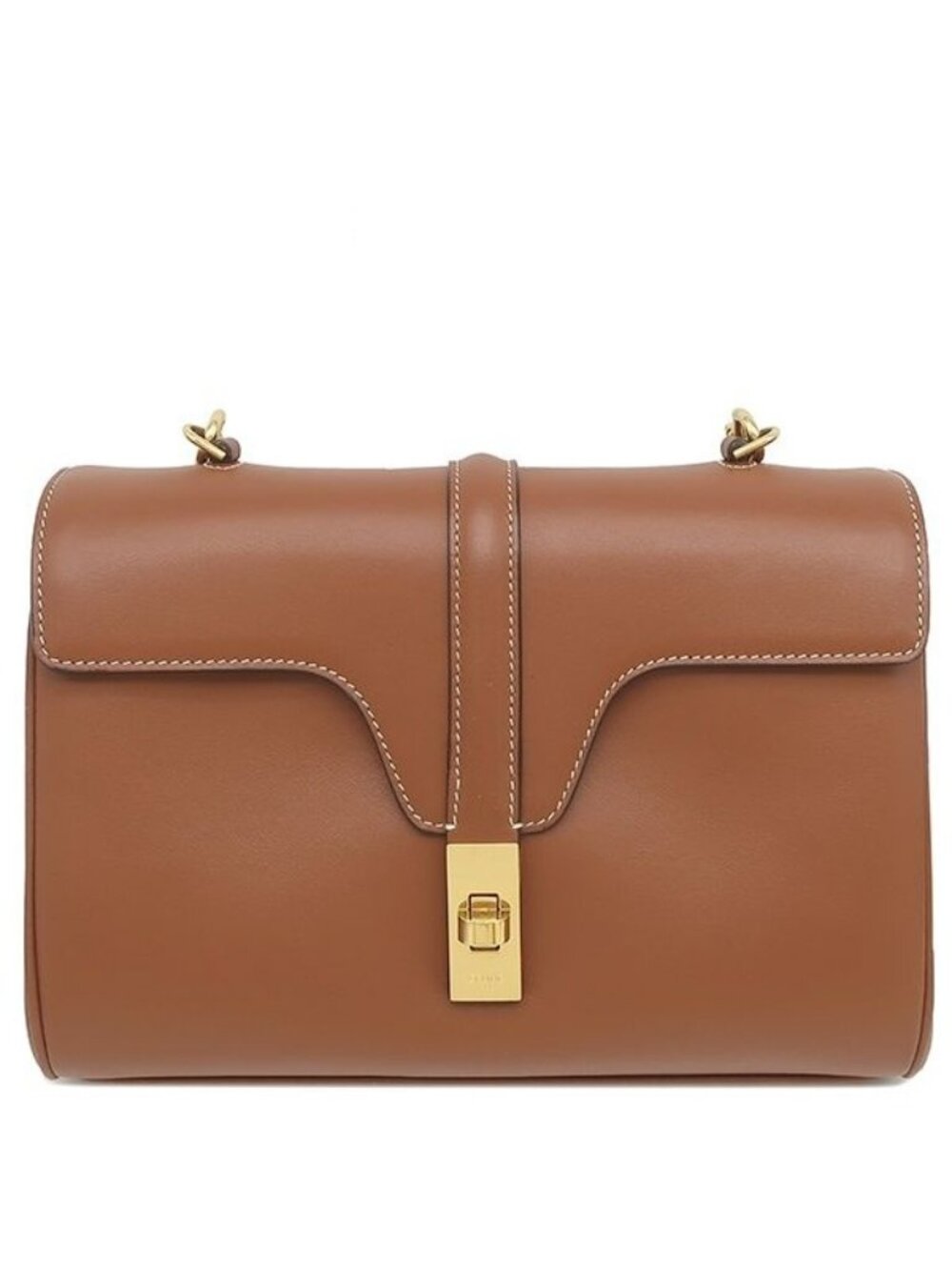 Celine Shoulder Bag Teen Soft 16 Leather Tan Gold Brown 16